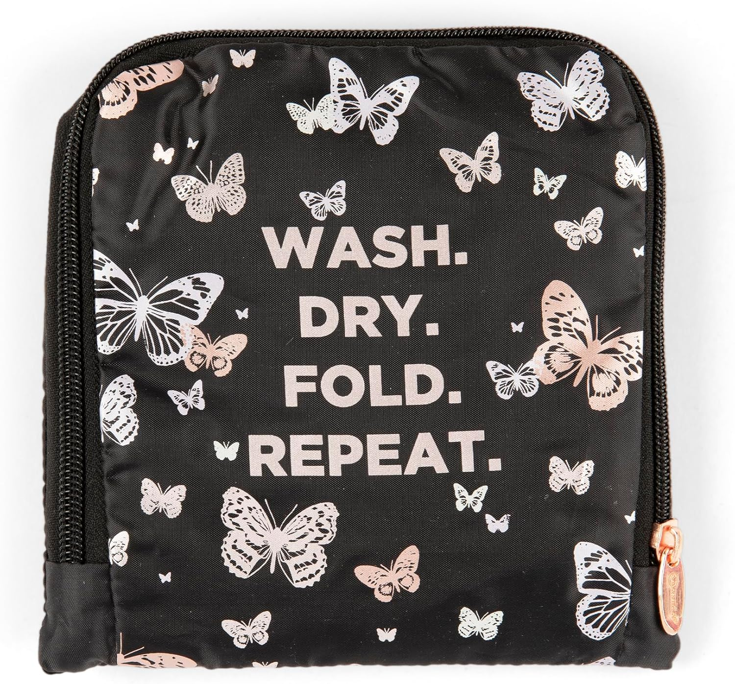 Miamica Travel Laundry Bag, Wash, Dry, Fold, Repeat Packing Organizer, Large, Travel Laundry Bag, Wash, Dry, Fold, Repeat