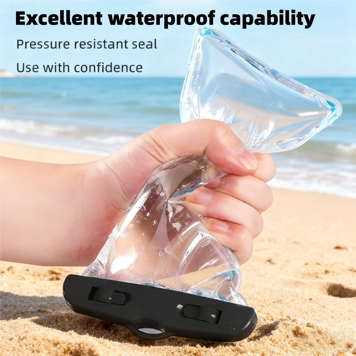 2-Pack Waterproof Phone Pouch,Underwater Phone Case,Water Proof Cell Phone Dry Bag for Iphone 17 16 15 14 Pro 13 12 11 Mini, Samsung S24 S23 Cellphones, Transparent(Black+White) image number 4