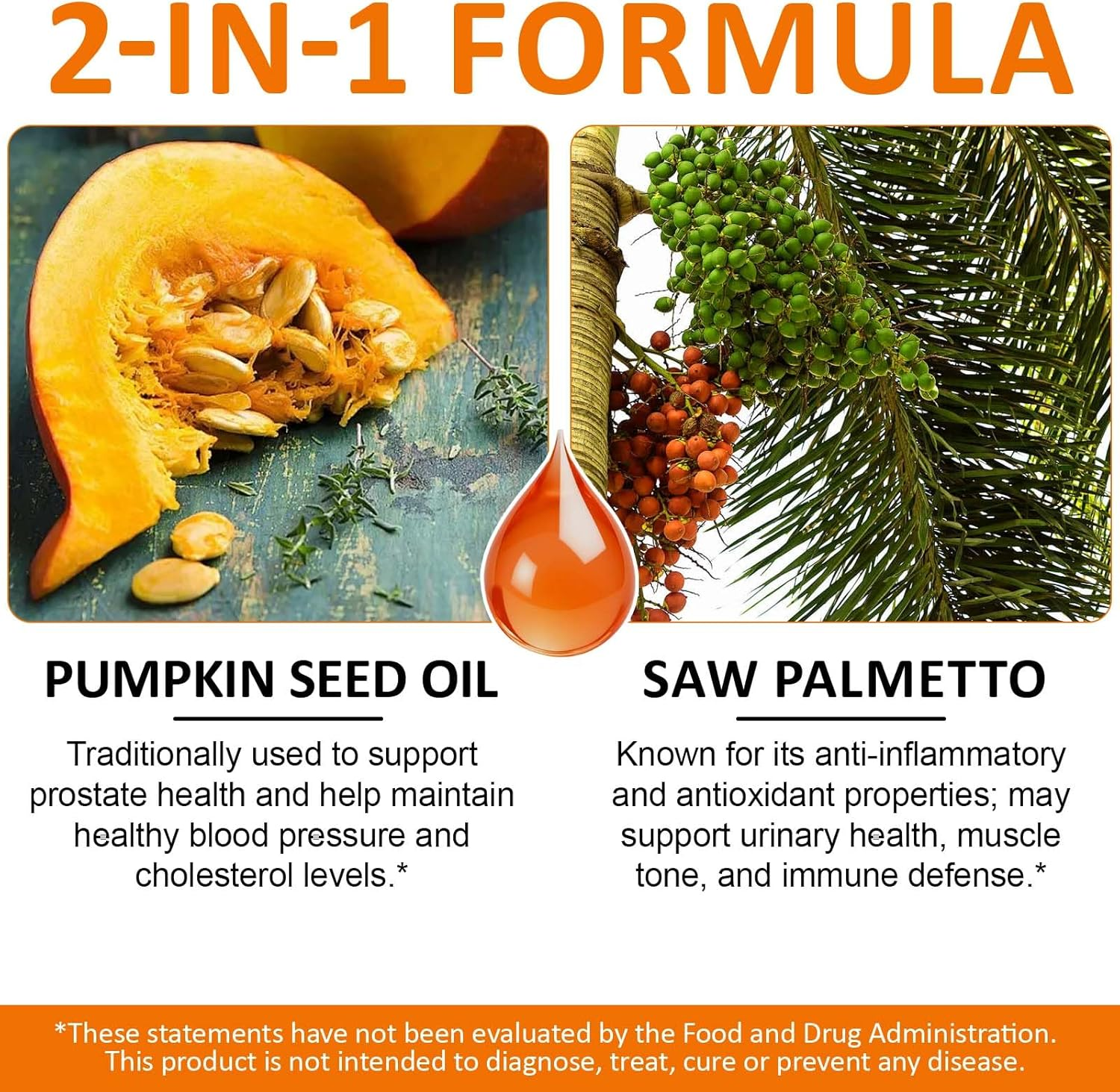 Pumpkin Seed Oil with Saw Palmetto Softgels | 1000 Mg per Serving | Cold-Pressed Virgin Oils | Plant-Based Fatty Acids & Phytosterols | Non-Gmo, No Artificial Additives | 300 Count image number 6