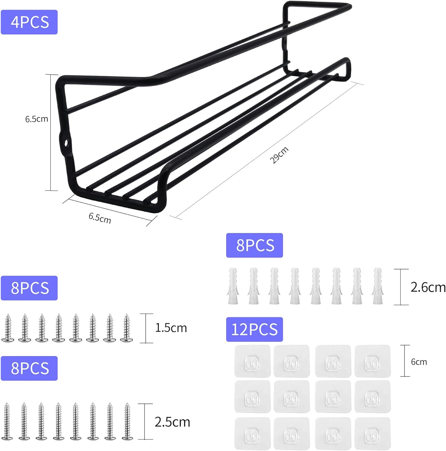 Nealie Wall Spice Rack Organizer- 4 Tier Hanging Stainless Steel Spice Racks Wall Mounted with Adhensive Stickder & Screws-Adhesive Hanging Spice Rack Kitchen & Pantry Shelf for Spice Jars image number 1