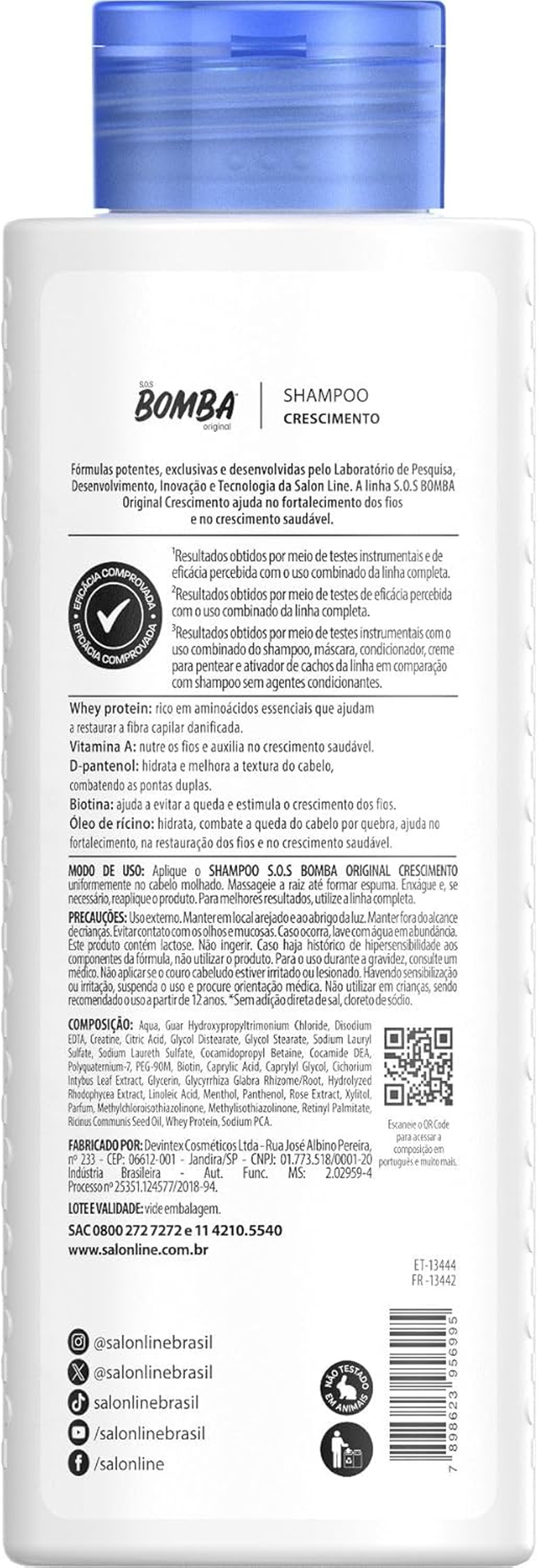 SALON LINE - S.O.S Bomba Original Original Shampoo & Conditioner Kit (200Ml X 2) image number 4