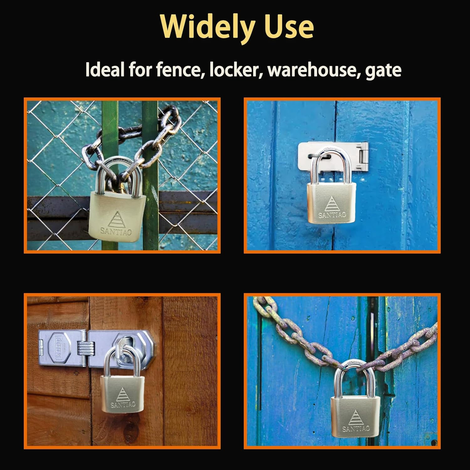 KAIHENG 50Mm Iron Pin Tumbler Padlock, Padlock with 3 Keys Outdoor, Weatherproof Heavy Duty Padlocks for Gym Locker, Warehouse, Garden Shed, Garage, Outdoor Gates image number 2