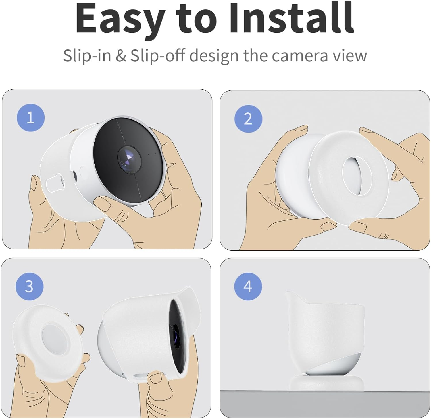 UOEPOWA Case Cover for Google Nest Camera Outdoor or Indoor, Waterproof & Dustproof & Sun Protection Silicone Protective Case, for Home, Ofiice Security image number 5