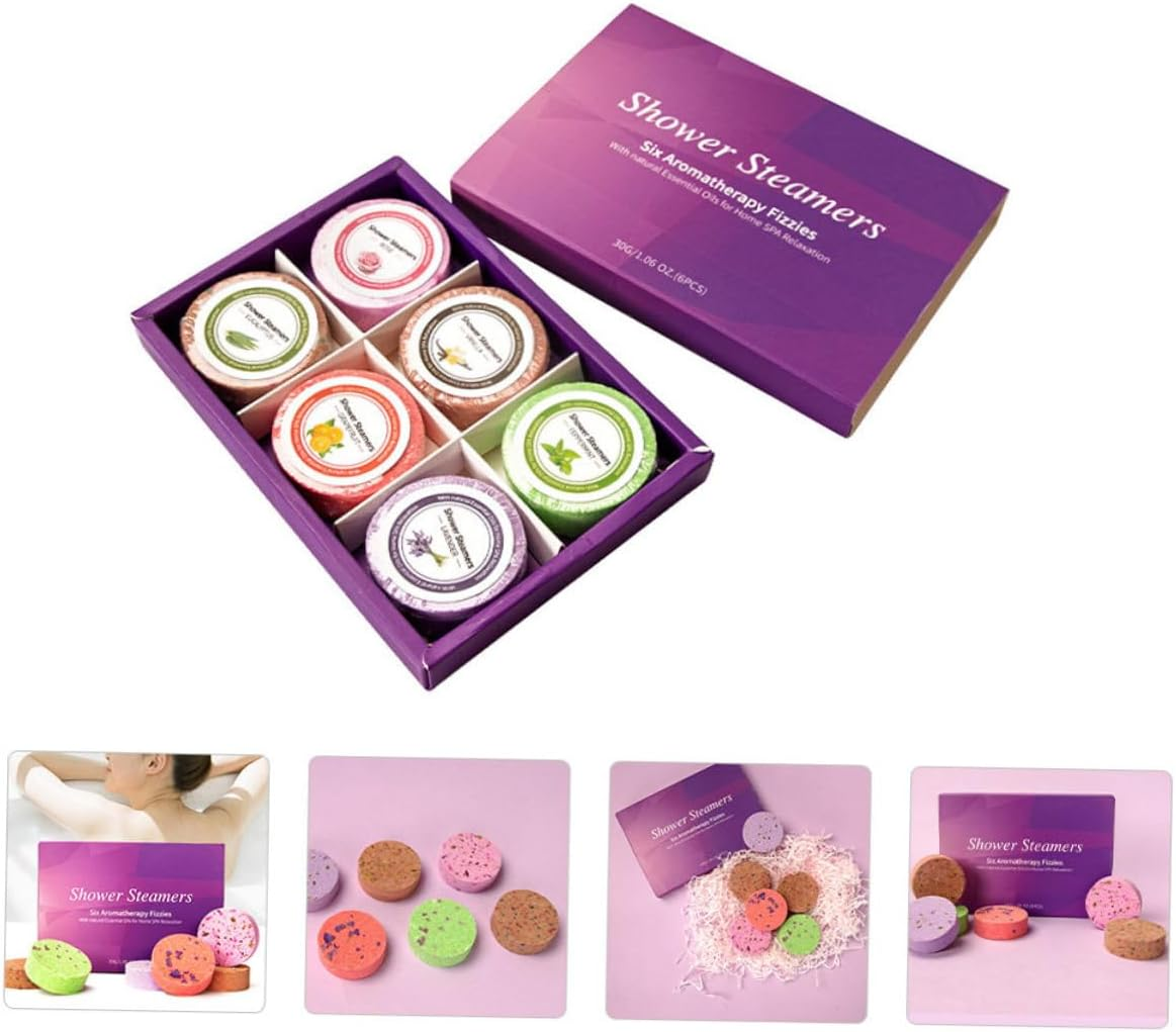 PLAFOPE 6Pcs Wildflowers Spa Aromatherapy Bath Tablets Hotel Bath Salt Tablets for Women image number 6