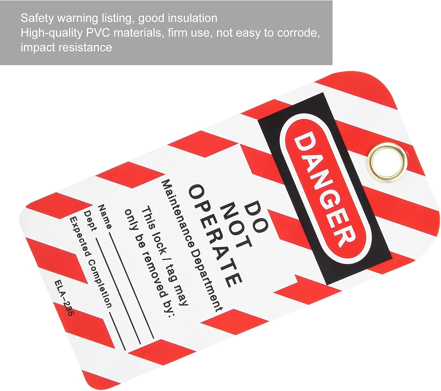 Lockout Tagout Tags, 10PCS Double Sided Danger Do Not Operate Tags PVC Safety Warning Label for Lock Out Tag Out, Out of Service, Electrical Equipment Repair image number 5