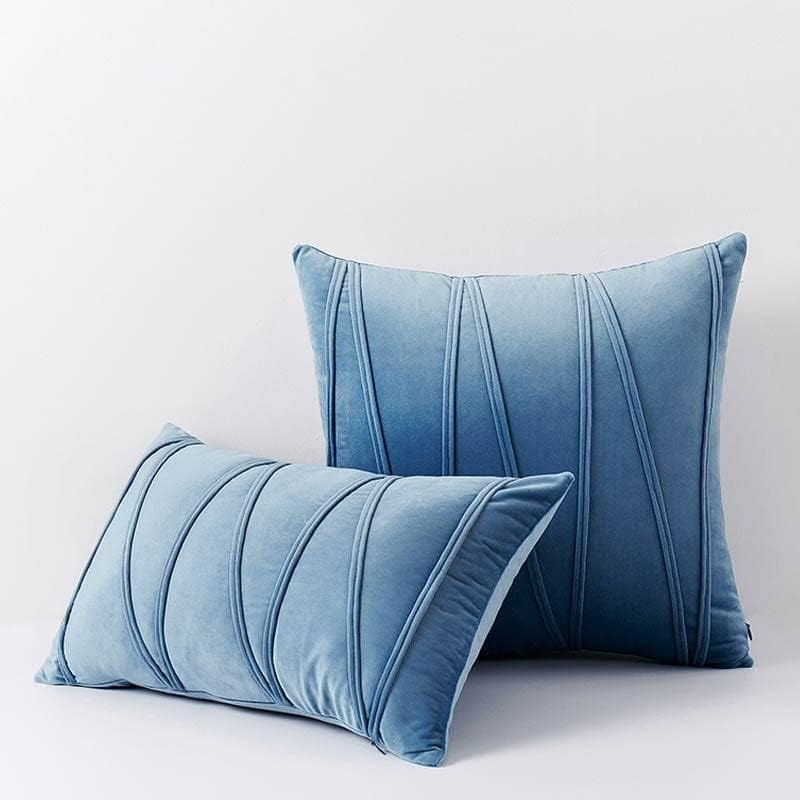 Hyper Cover Velvet Cushion Cover with Bandage Stripes Design (Pink, 30X50 Cm) - Elegant Home D&eacute;cor Product for Room Decor, Perfect for Couch and Boho Home Decor Throw Pillow Covers