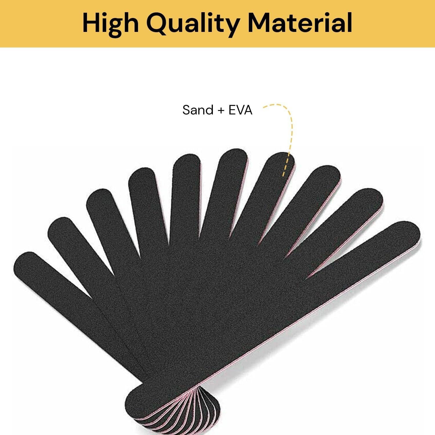 EZONEDEAL Professional Nail File, 100/180 Grit Emery Double-Sided Washable, Nail File Polishing Set, Nail Buffer File Polisher, Profesional Fingernail Filer Reusable Manicure (Black + Purple, 50, Count, 100/180 Grit) - 100, Grey + Purple image number 5