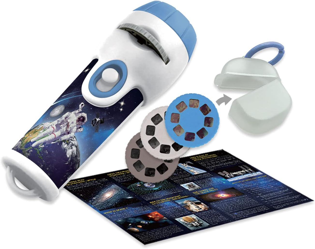 Space Large Torch Projector with 24 Images in 3 Discs, Ideal Kids STEM Education Toys, Starry Night Light, Decoration for Home Theater Ceiling Bedroom Party Living Room image number 1