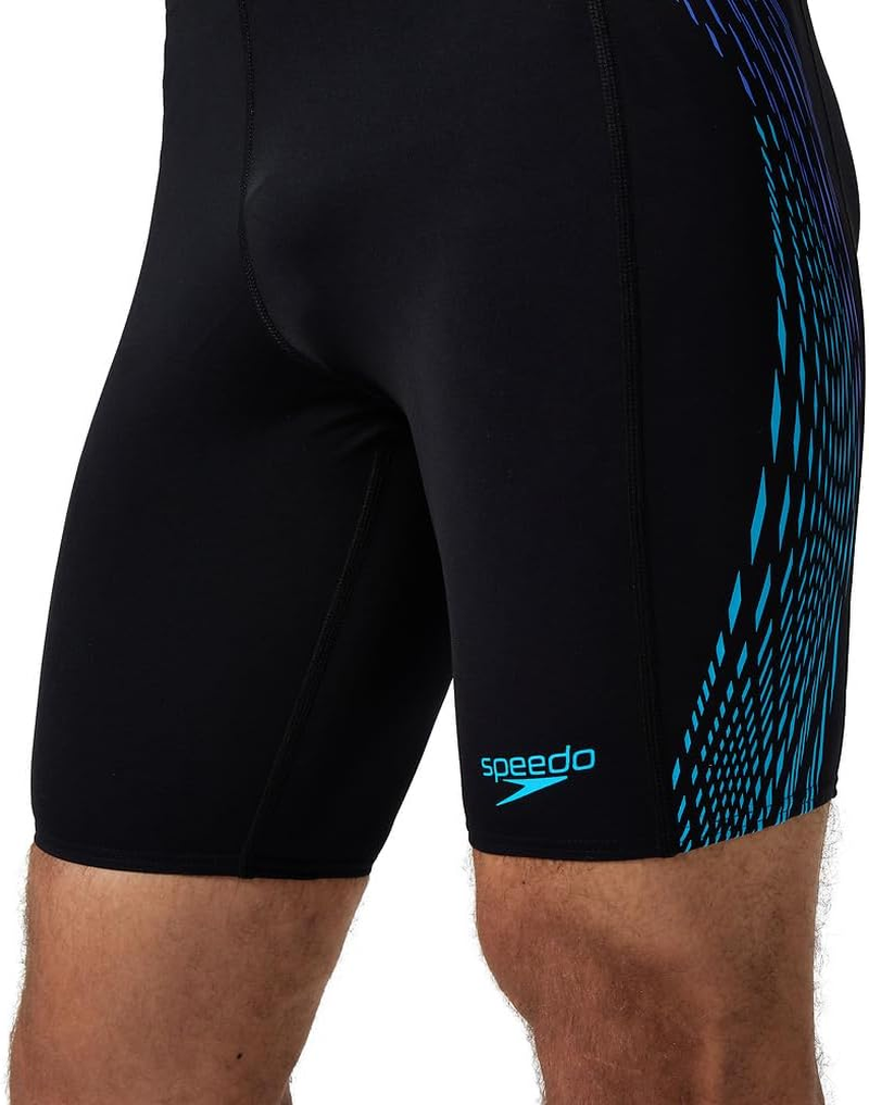 Speedo Men'S Tech Panel Jammer, Black/Cobalt Pop, 34 image number 6