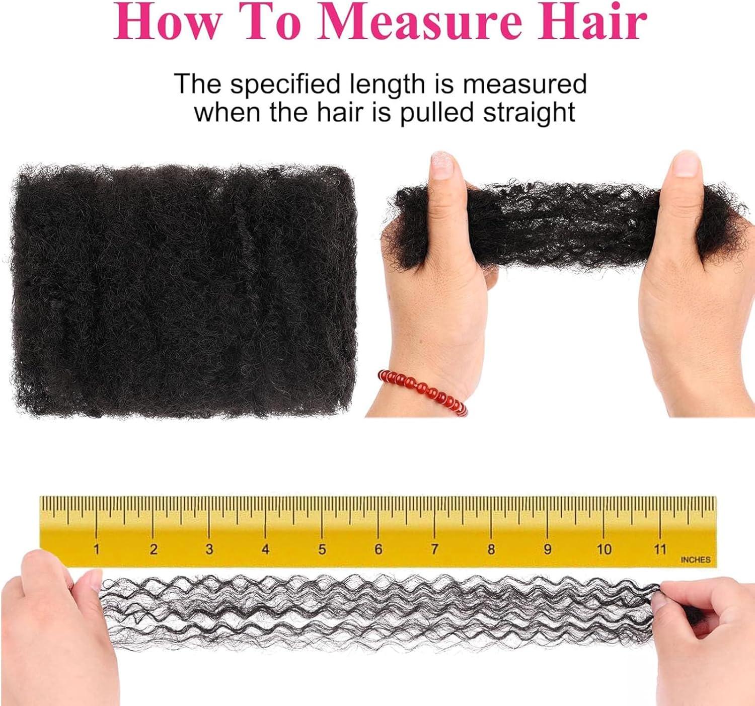 SHIHERESH 12 Inch Afro Kinky Curly Braiding Hair Bulk for Dreadlock Extensions 3 Bundles Marley Twist Hair Bulk for Micro Locs Spring Afro Twist Braids and Repair Locs (1B, 30 G/Pack) image number 2