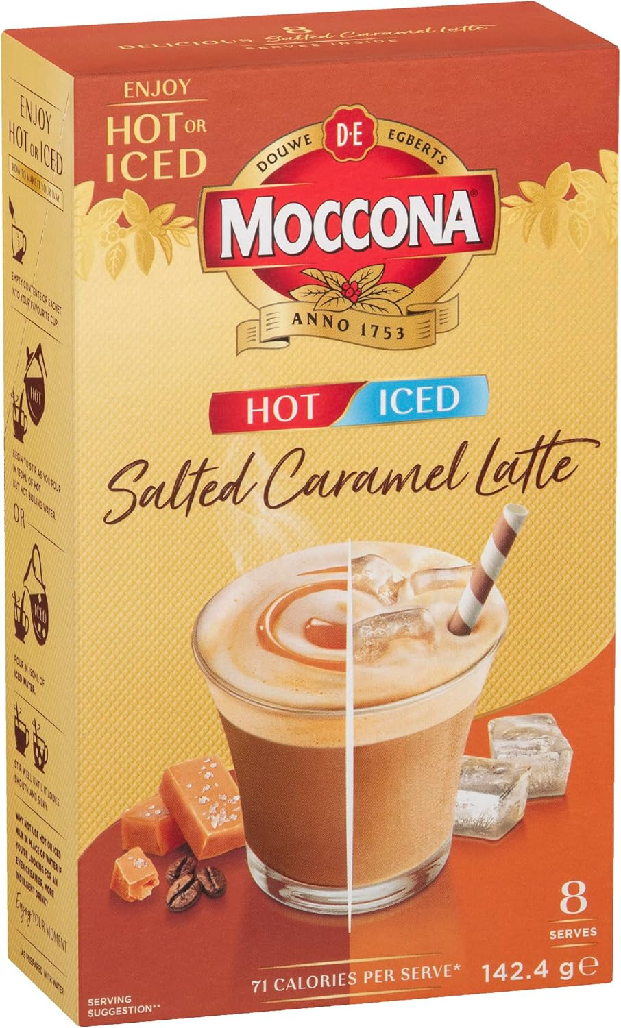 Moccona Iced Hot Salted Caramel Instant Coffee (Case of 5) image number 5
