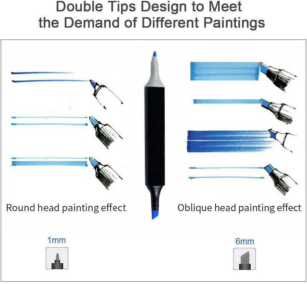 Costcom 80PCS Dual Head Black Marker Pen Set with 80 Colors, Double Markers, Ideal for Sketching, Drawing, Crafting image number 3