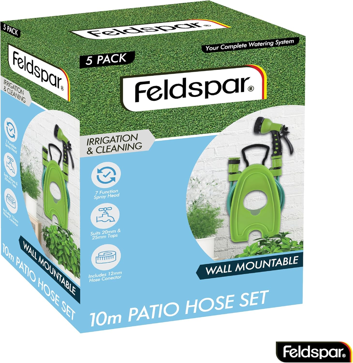 Feldspar Garden Mini Hose Reel 5-Pieces Set, 10 Meter Length image number 3