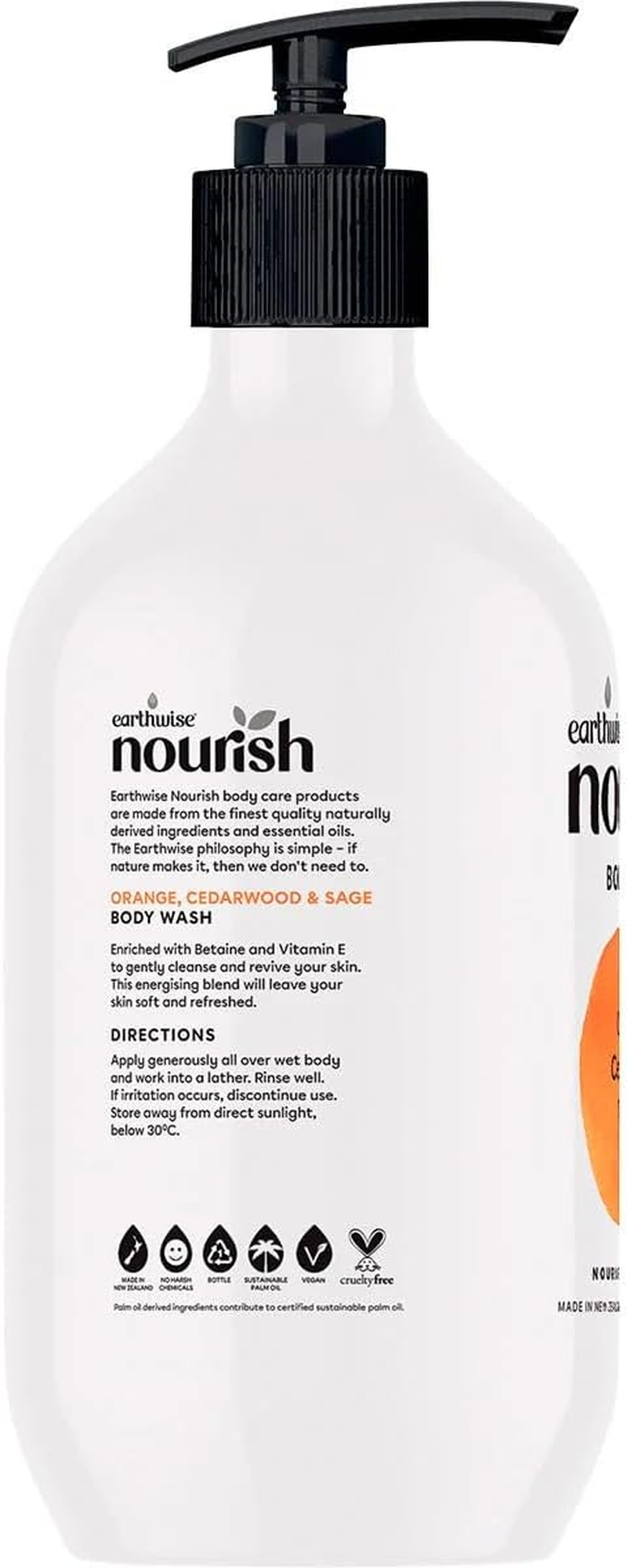 Earthwise Nourish Body Wash Orange, Cedarwood and Sage 1L
