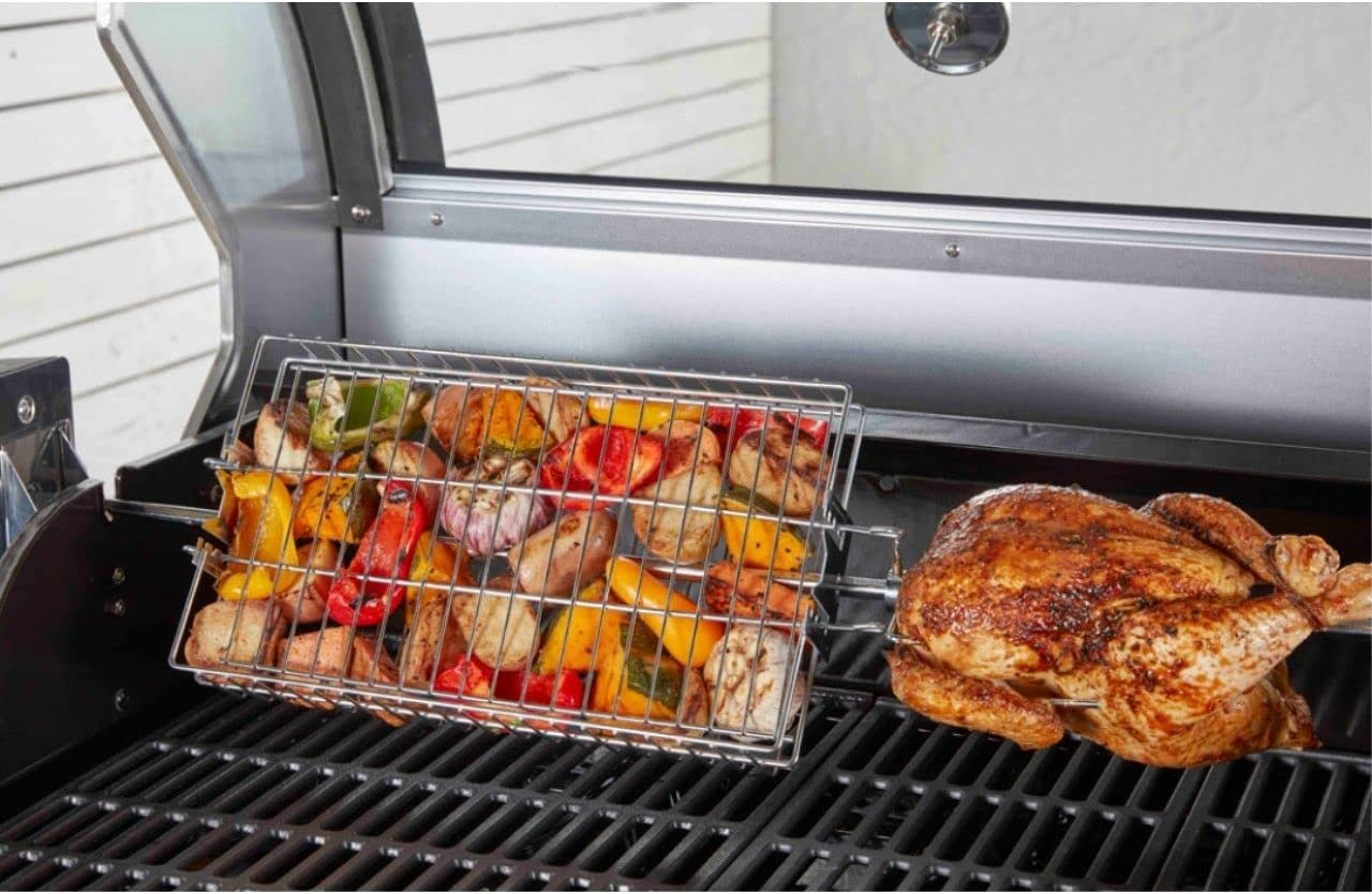 Outdoor Magic Spit Grill Basket with 4 Adjustable Positions