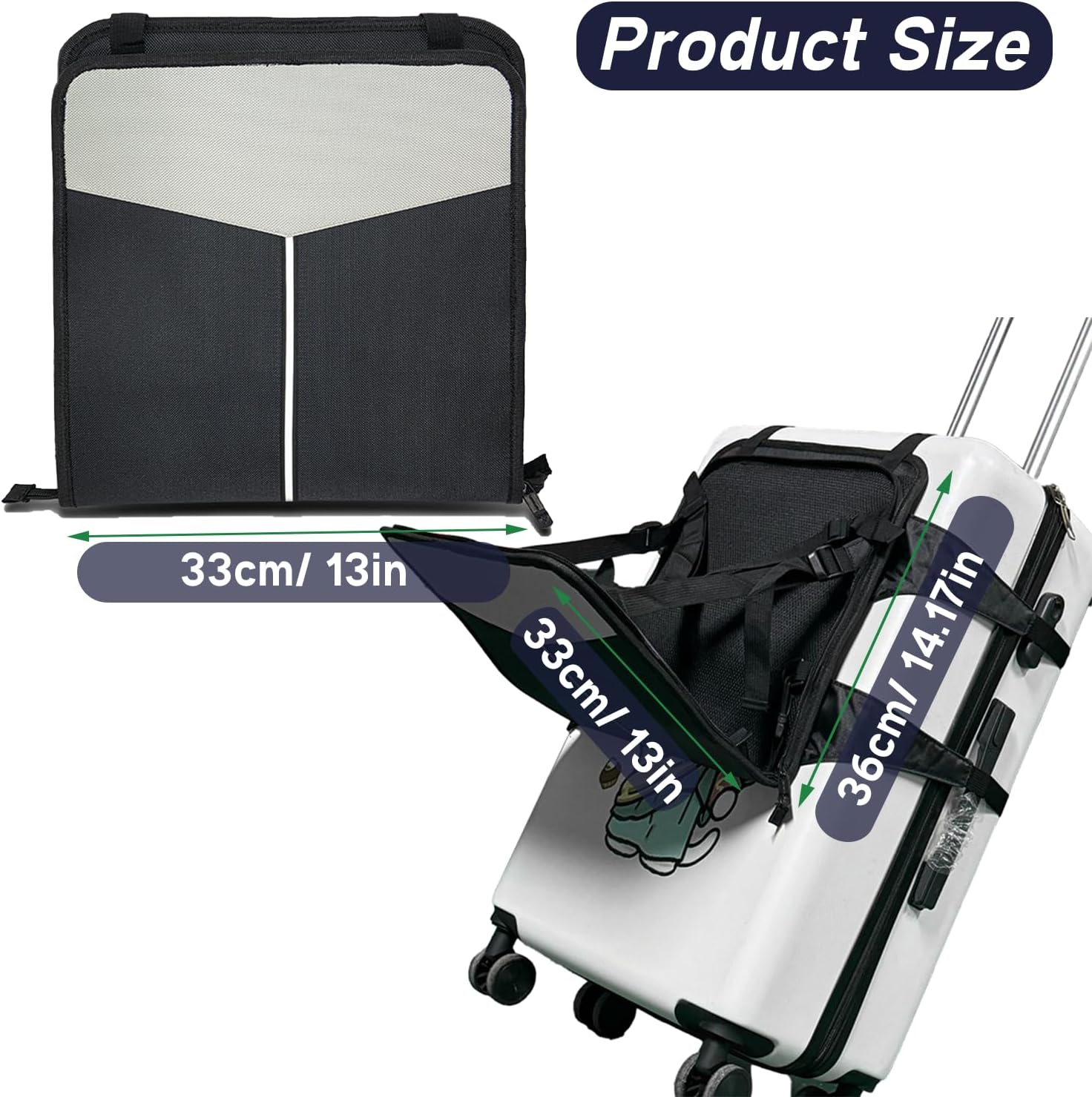 STFALI Travel Seat for Kids, Kids Travel Essentials Portable Ride on Luggage for Kids, Foldable Travel Seat for Kids with Seat Belt, Travel Essentials for Flying Suitable for Toddlers 1-3 image number 4