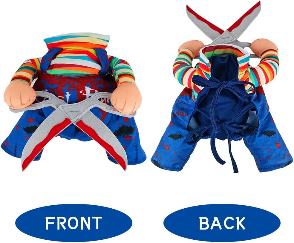 NACOCO Dog Halloween Scissors Style Doll Costume, Dog Outfit Pet Christmas Cosplay Adjustable Doll Funny Special Clothes Puppy Party Clothes for Small Dogs Cats (Small) image number 6