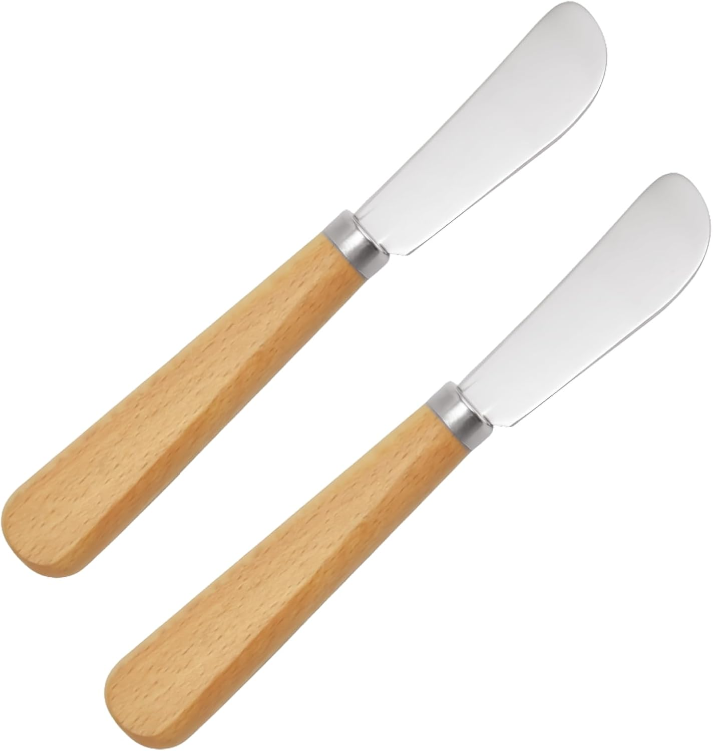 Lacusmare Butter Knives Set of 2, Wood Handle, Durable Stainless Steel Blade, Butter Knife for Smooth Spreading Butter Cream Cheese Jam, Ideal for Bagels, Sandwiches, Butter Knife Spreader 7 Inches image number 2