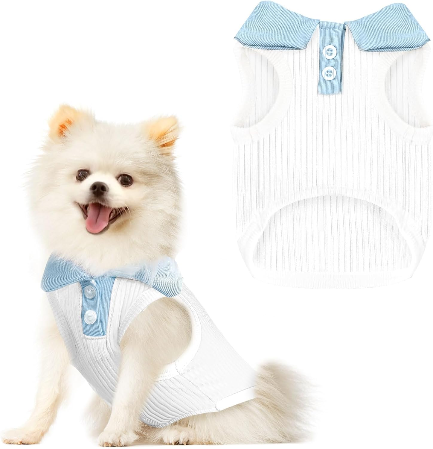 AXIIJGL Dog Tshirts for Small Dogs Polo Shirt Stretchy Dog T Shirt Breathable Dogs Cooling Vest Sweatshirts Girl Boy Puppy Dachshund French Bulldog Frenchie Chihuahua Pet Clothes