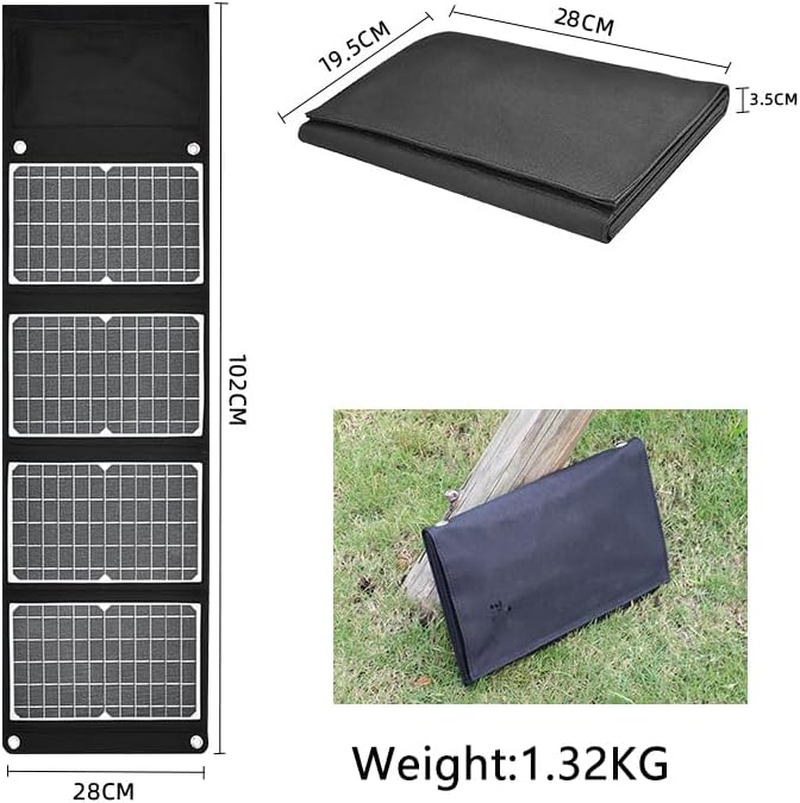 Portable Solar Panel Charger 2 USB Ports, 30W,5V/3A,Qc3.0,Mobile Fast Charging 4 Panels Foldable, Outdoor Power Supply Compatible with Iphone 11/XS/XS Max/Xr/X/8/7, Ipad, Samsung Galaxy LG Etc. image number 4
