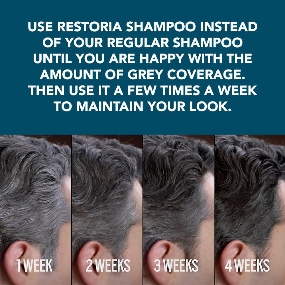 Restoria Discreet Colour Restoring Shampoo, Gradually Restores Natural Colour to Grey Hair, for Any Shade of Hair, with Aloe Vera & Coconut Oil, 147Ml image number 6