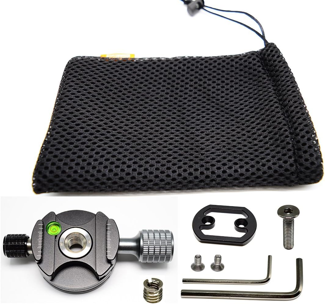 Koolehaoda 360&deg; Mini Panoramic Tripod Head Metal Clamp Compatible with Rrs/Arca-Swiss Ball Head Quick Release Plate, Camera Tripod Ballhead image number 4