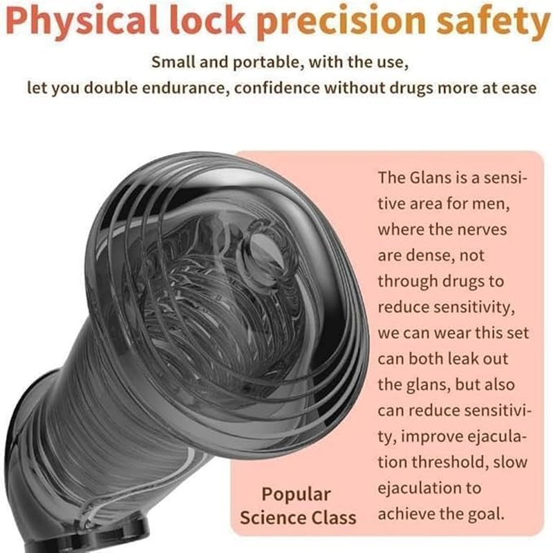 Silicone Penis Rings Sheath Male Penis Sleeve Girth Reusable Penis Sleeve Extender Enlarger Enhancing for Adult Men image number 3