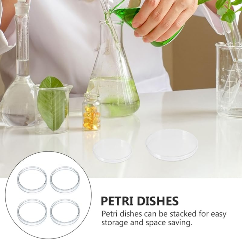 ULTECHNOVO 4Pcs High Borosilicate Glass Petri Dishes Professional Laboratory Petri Plates for Scientific Research Education and Experiments Heat Resistant and Easy to Clean image number 3