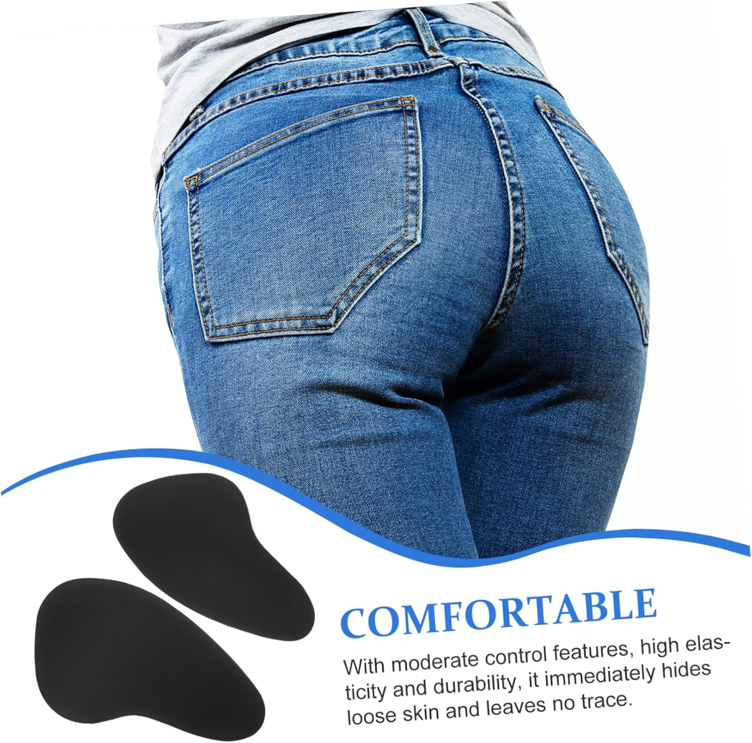 Beavorty Hip Pads and Butt Pads High Waist Thickened Sponge Insert for Postpartum Shaping Underwear Black Reusable Hip Enhancer for Women image number 6