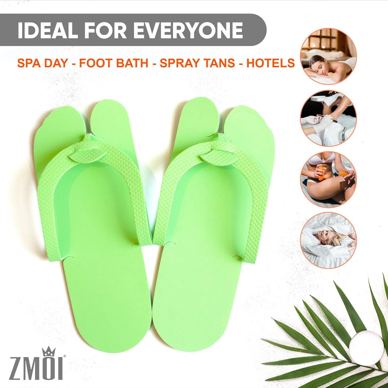 ZMOI 12 Pairs Disposable Pedicure Slippers &ndash; Anti-Slip EVA Foam One Size Fits All Flip Flops for Pedicure &ndash; Comfortable and Safe &ndash; 4 Fun Colors &ndash; Ideal for Spa, Nail Salon, Multi, One Size image number 4