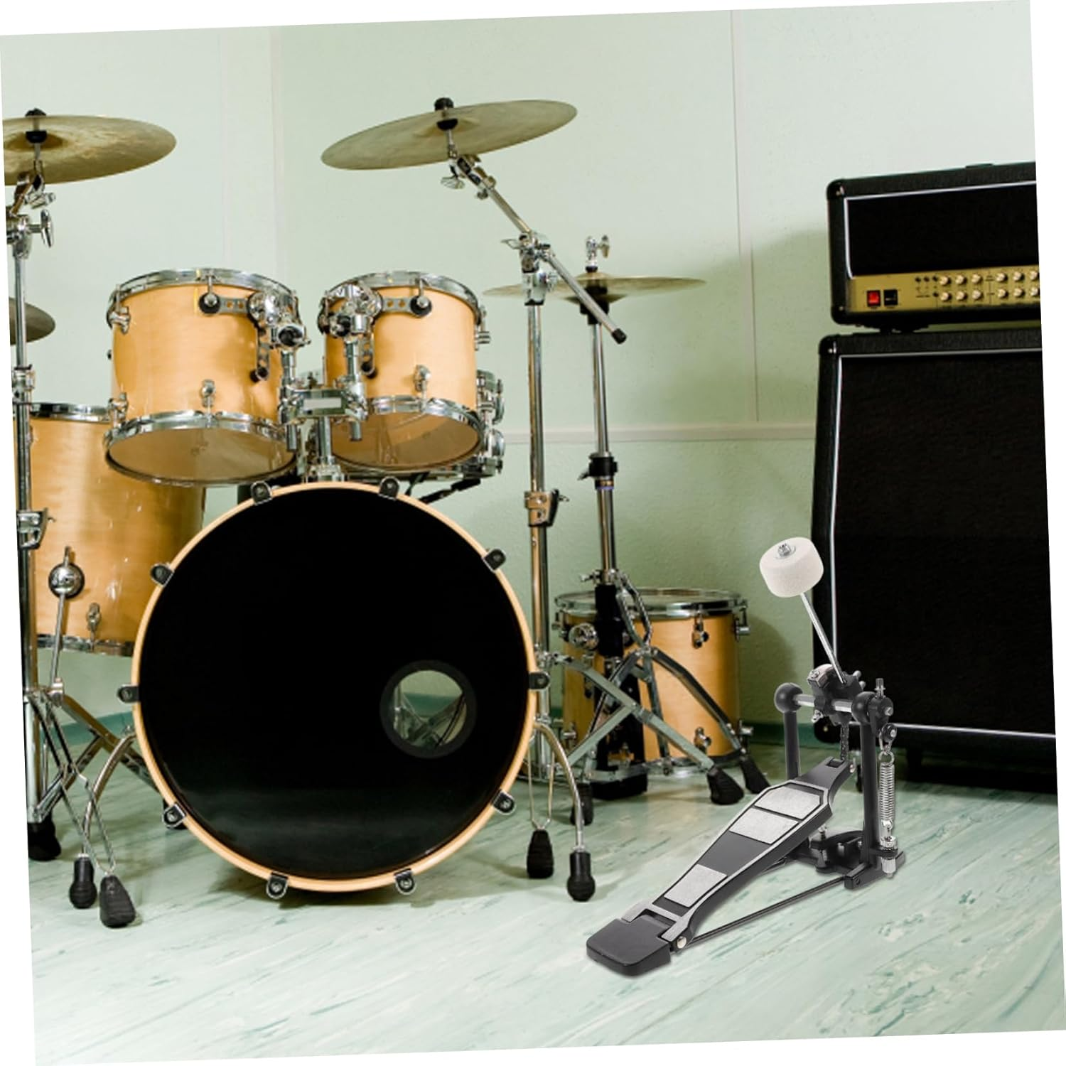 Vaguelly Aluminum Alloy Bass Drum Kick Pedal with Dense Felt Construction Compact Design for Efficient Performance for Jazz and Acoustic Drumming image number 3