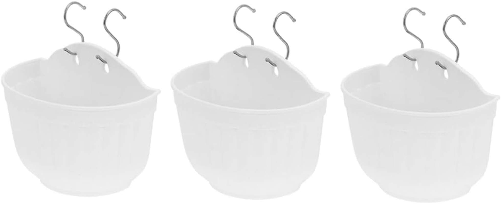 Toddmomy 3Sets Hanging Flower Pots Plastic Gardening Supplies for Balcony Indoor Outdoor Vertical Garden image number 1