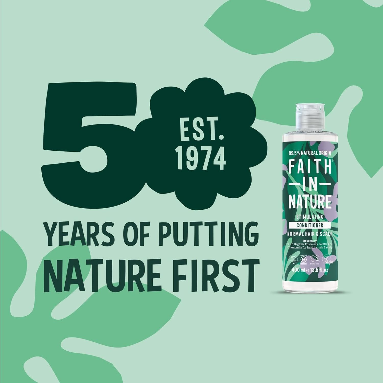 Faith in Nature Natural Rosemary Conditioner, Stimulating for Normal Hair & Scalp, Vegan & Cruelty Free, No SLS, Silicones or Parabens, 400Ml image number 6