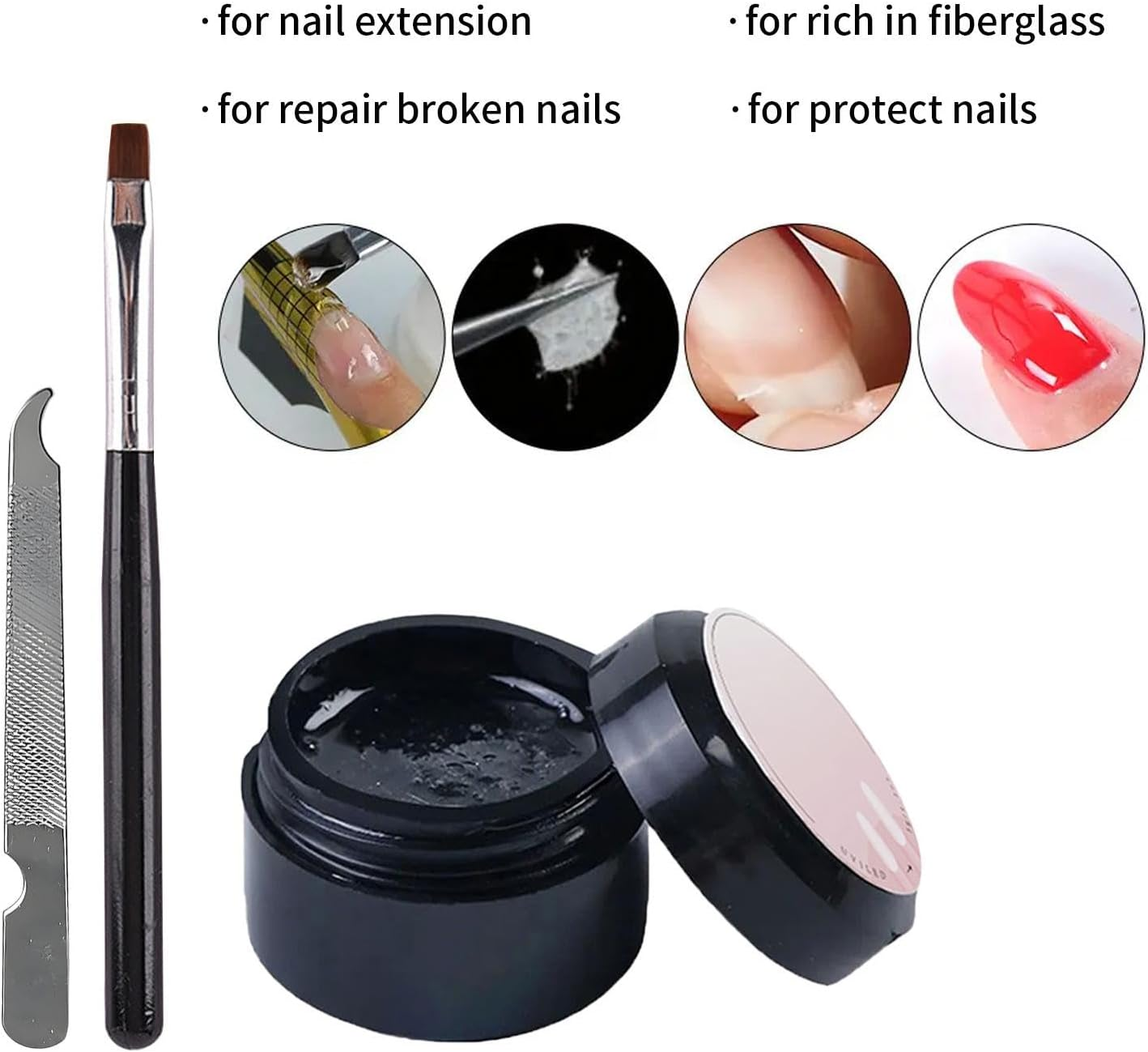 Nail Repair Kit - Professional Gel Nail Repair Manicure Tools | Strengthening Manicure Set, Home Quick Fix Solution for Cracked Broken Split Natural image number 4