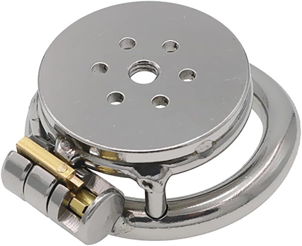 Flat Chastity Cage Metal Male Chastity Device Dark Lock Design Steel Cage for Men BDSM Bondage Cage Sex Toys for Couples (45Mm/1.77In) image number 1