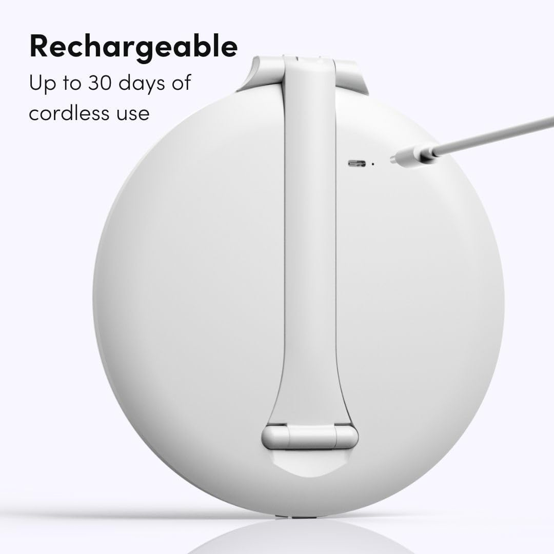 Fancii Rechargeable Travel Makeup Mirror with LED Light, 8" Foldable Stand, 3 Color Lighting Travel Mirror. Dimmable & Lightweight Portable Vanity Mirror, Beauty Travel Essential, Abigail (White) image number 5