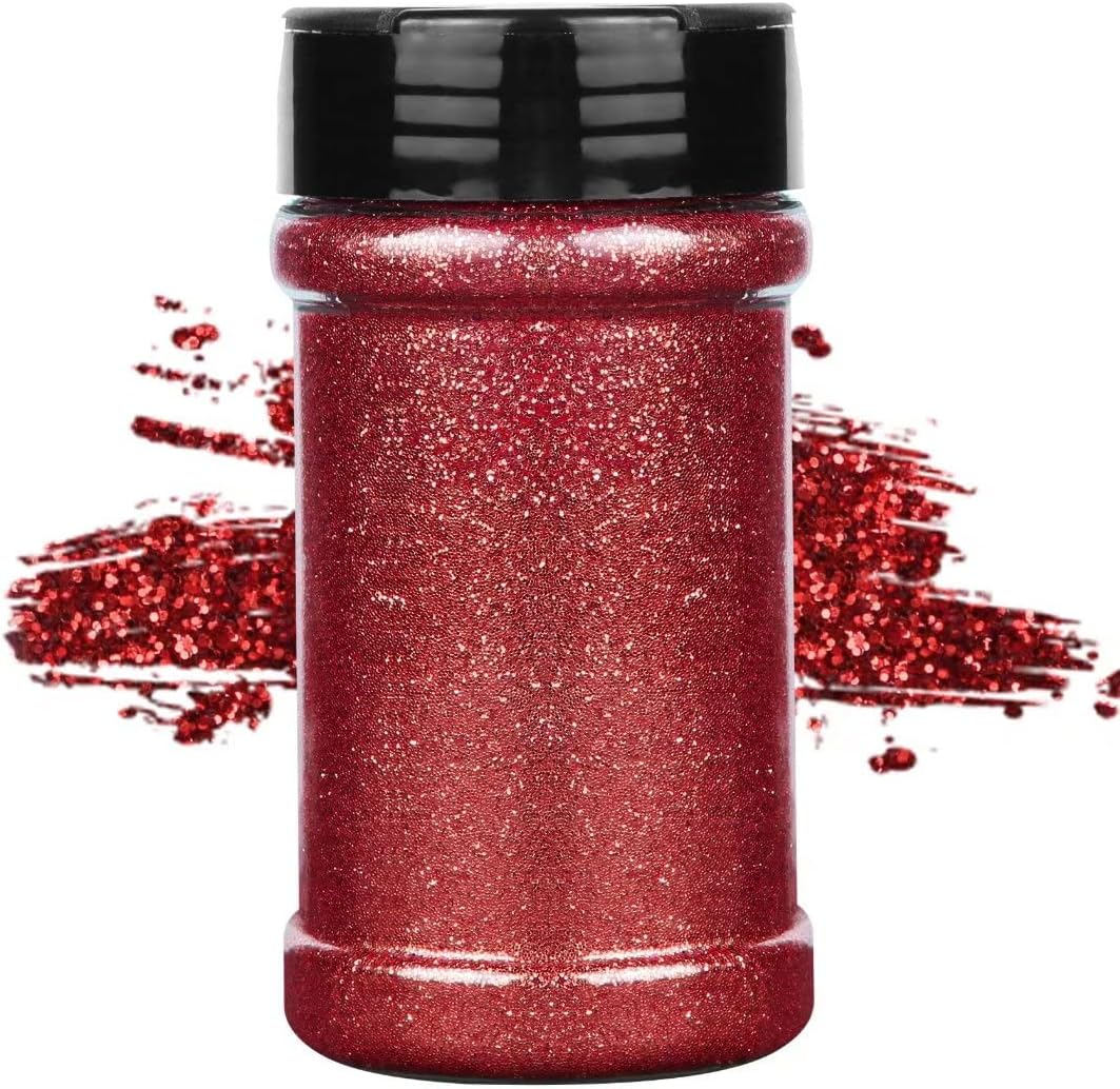 TORC Red Fine Glitter 4 Oz Glitter Powder for Tumblers Resin Crafts Slime Cosmetic Nail Painting Festival Decoration image number 4