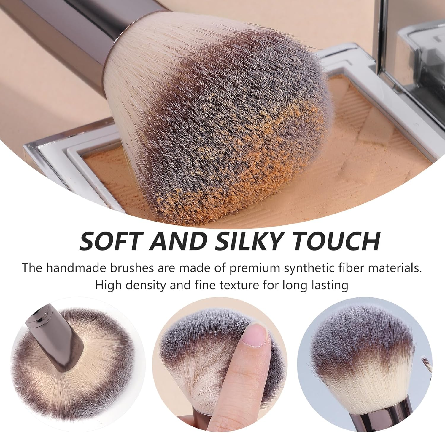 MAANGE 30 Pcs Professional Makeup Brushes with Case, Premium Synthetic Face Foundation Powder Blush Eyeshadow Blending Eye Brush Set Travel Makeup Brushes Set (Champagne) image number 1