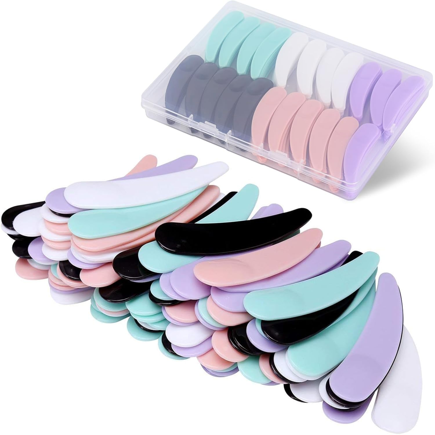 BTYMS 100 Piece Disposable Mini Cosmetic Spatula Set - Facial Mask & Makeup Scoop for Mixing & Sampling (Multi-Color)