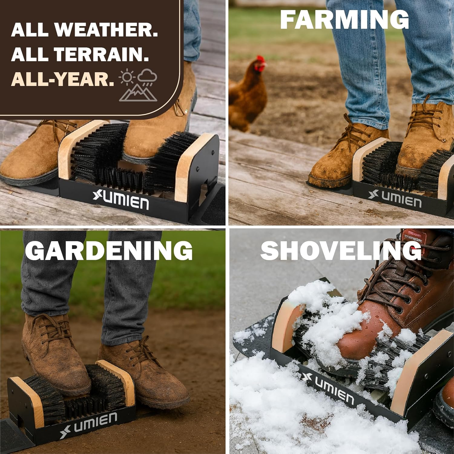 Umien Boot Scraper Brush Outdoor - Deluxe Folding Boot Cleaner Scrubber Indoor and Outdoor Use - Easy to Use for Children & Adults - New 2022 Design (Boot Scraper with Flaps) image number 2