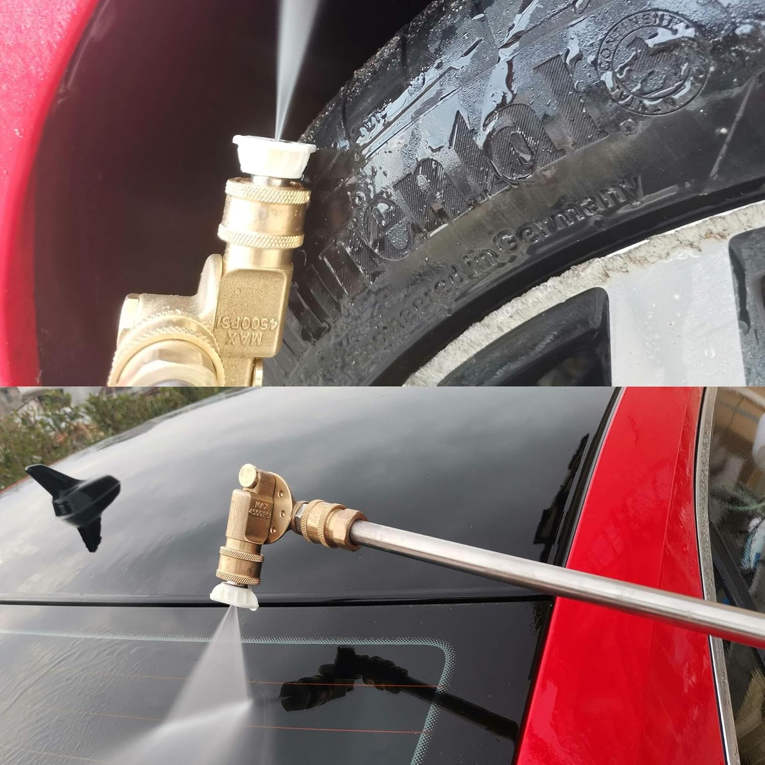 Pressure Washer Gutter Cleaner Attachment - 240 Degree Pivoting Coupler, 1/4&rdquo; Quick Connect, 7 Angles for Power Washer Spray Nozzle, 4500 PSI image number 6