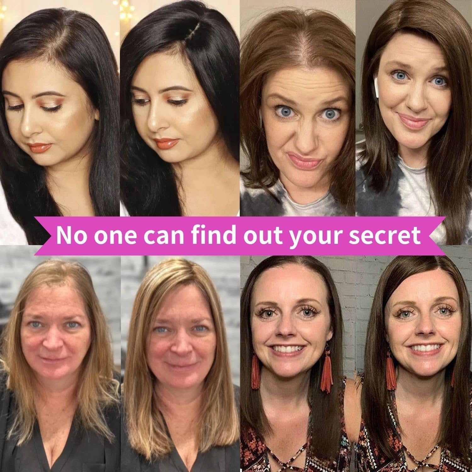 GULALUUK Human Hair Toppers for Woman Real Hairpieces for Thinning Hair 120 Density 3X4 Inch Swiss Bace (10Inch, Medium Brown) image number 1