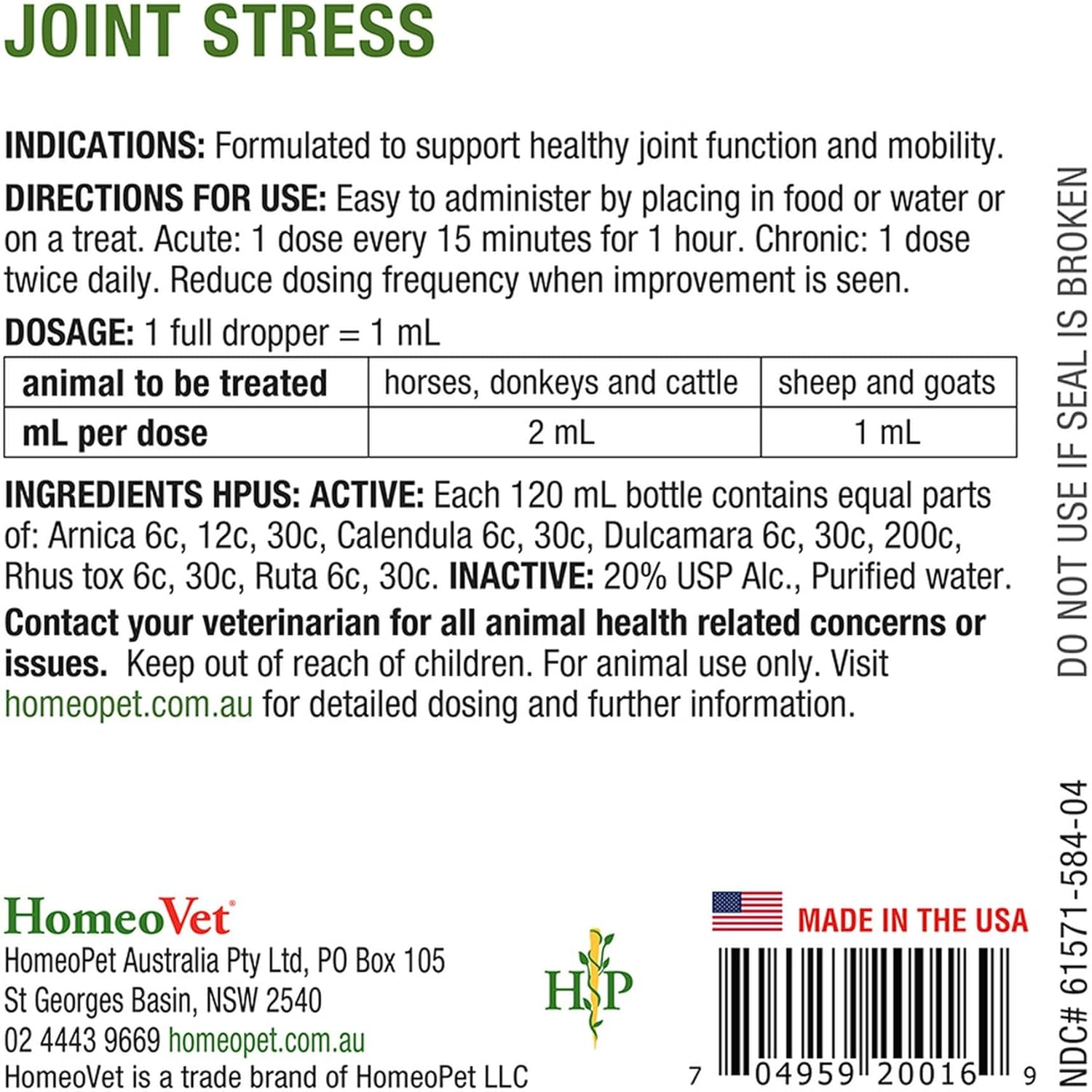 Homeovet Equine Joint Stress 120 Ml - a Natural Joint Relief for Horses to Care for Equine Mobility. Support and Supplement for Horse Joint Health, Reduce Stiffness, Enhance Flexibility and Movement image number 1