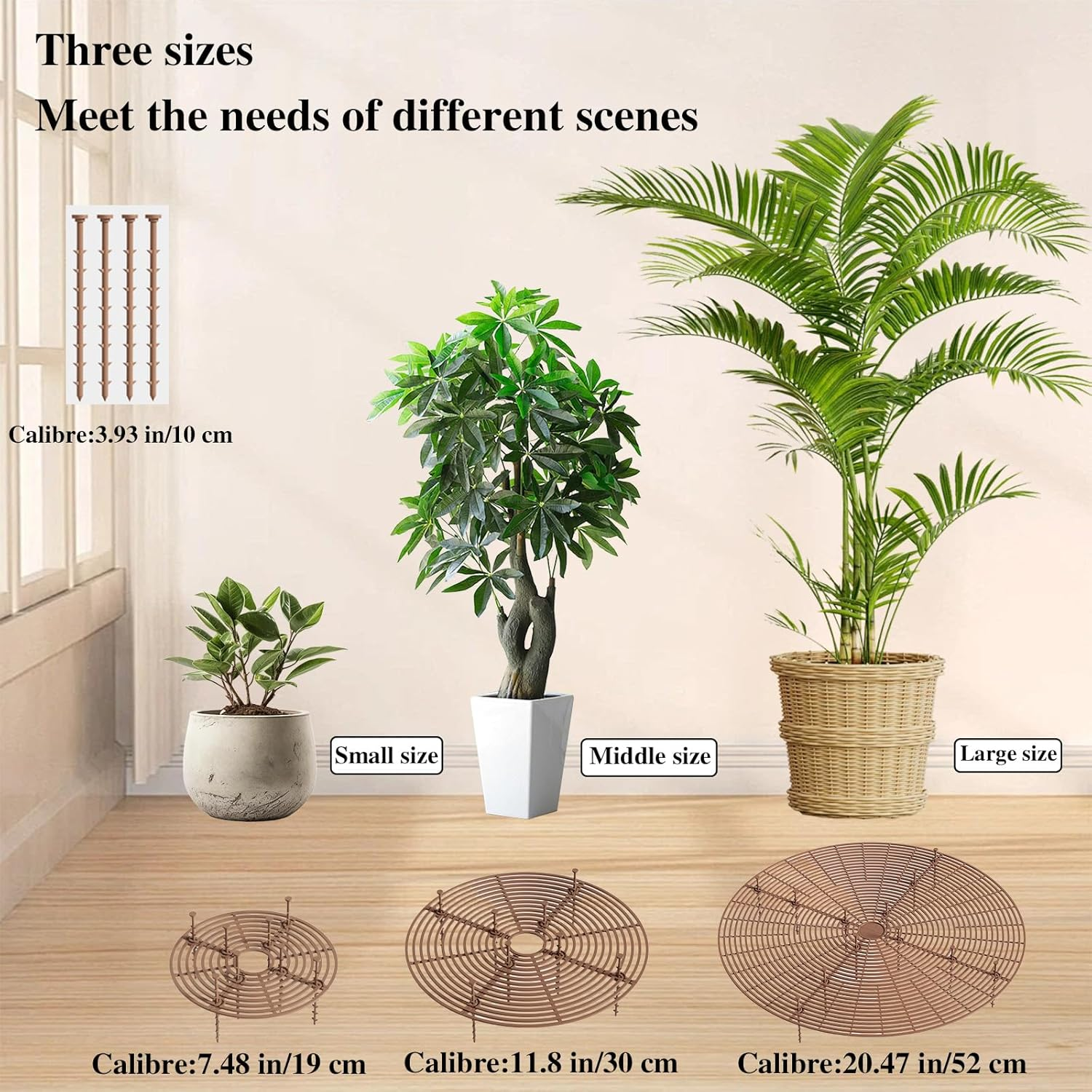 WUMUZAI 19 Cm Plant Pot Cover from Animals 2 Pack, Cuttable Plant Pot Grid with Stakes, round Flower Pot Soil Cover Protector, Keep Cats Out of Potted Plants for Indoor Outdoor Protection - 30 Cm/11.8 Inch image number 3