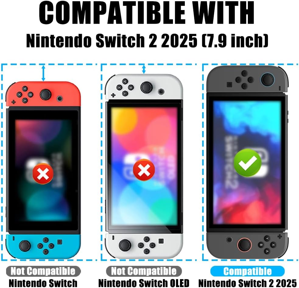 TQLGY Tempered Glass Screen Protector for Nintendo Switch 2 (2025), 9H Hardness, HD Clear, Anti-Scratch, Anti-Fingerprint, Bubble-Free Installation, 2-Pack image number 5