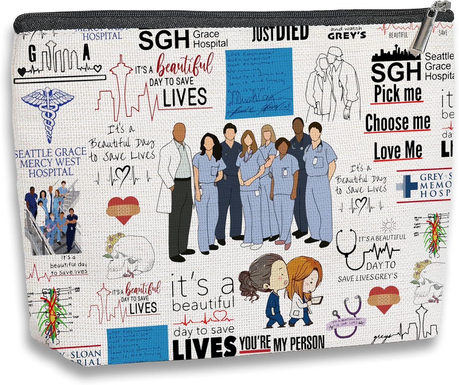 Makeup Bag Music Lover Gift for Women, Music Inspiration Gifts, Song Lovers Makeup Bag Gift, Travel Toiletry Makeup Organizer Zipper Pouch, Golden Girls Gift