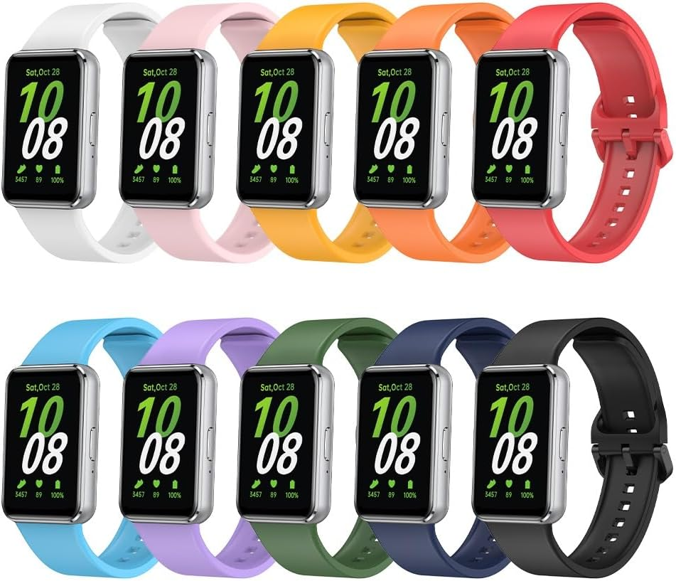 Compatible for Samsung Galaxy Fit 3 Watch Bands, Soft Silicone Replacement Straps Adjustable Sport Wristbands for SAMSUNG Galaxy FIT 3 SM-R390 Smartwatch Bands for Women&Men image number 6