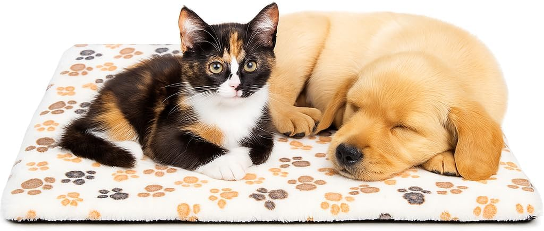 Self-Warming Cat Dog Bed 60&times;48Cm &ndash; Self-Heating Thermal Pet Mat with Aluminium Core & Soft Removable Cover &ndash; No Electricity Needed &ndash; Washable, Non-Slip Winter Pad for Small Pets &ndash; Paw Print image number 3