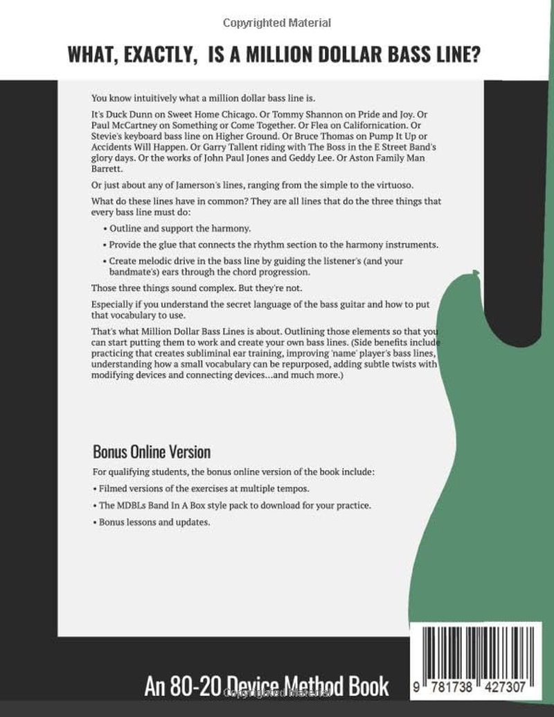 Million Dollar Bass Lines: an 80-20 Device Method Book image number 1