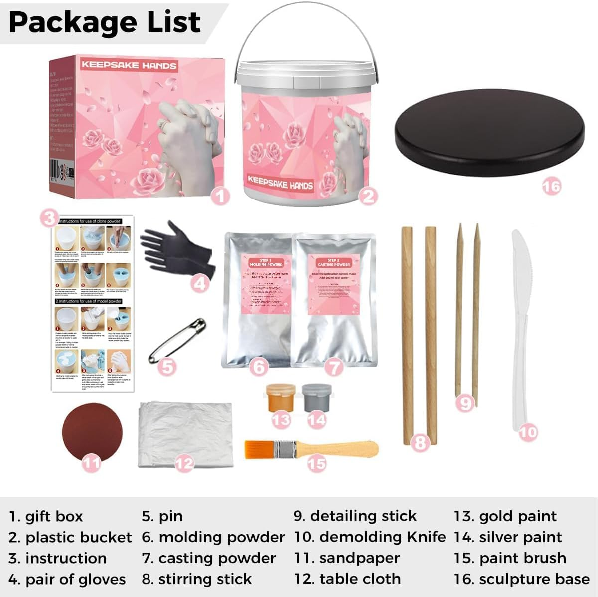 BLOODYRIPPA Couples Hand Casting Kit, DIY Plaster Mold Keepsake for Hands, Perfect Wedding, Anniversary, Birthday, and Valentine&rsquo;S Day Suitable for Him and Her